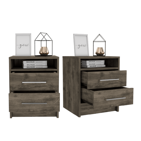 Mesa De Noche Eter X2, color Bellota para Habitación.