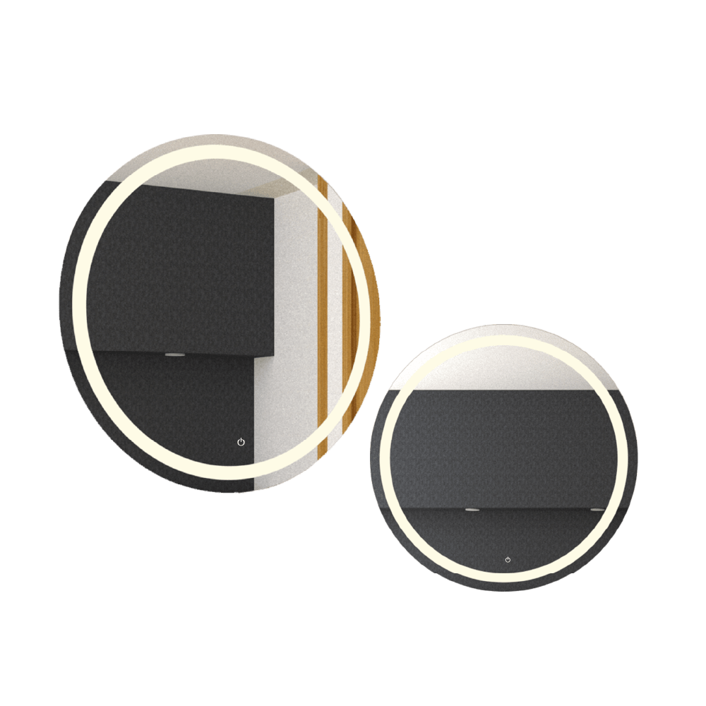 Espejo Circular Malibú color Gris para Sala o Baño.