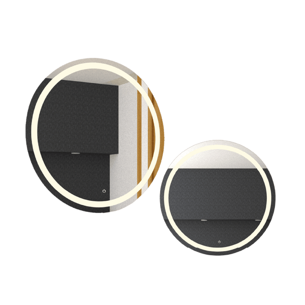 Espejo Circular Malibú color Gris para Sala o Baño.