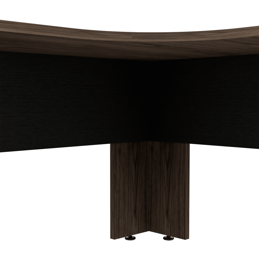 Escritorio En L Concept, Chocolate y Wengue, con Amplia Superfice - VIRTUAL MUEBLES