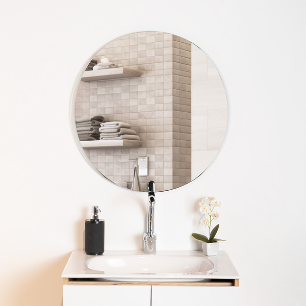 Espejo Circular Dakota, Gris, Diseño Moderno