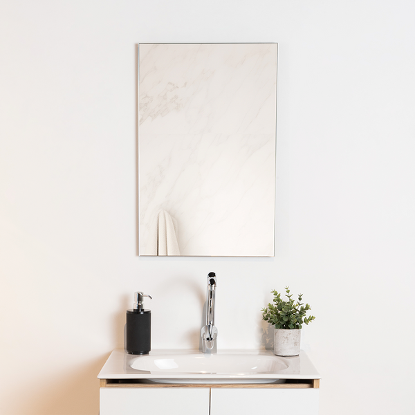 Espejo Rectangular Bolonia, Gris, Diseño Moderno