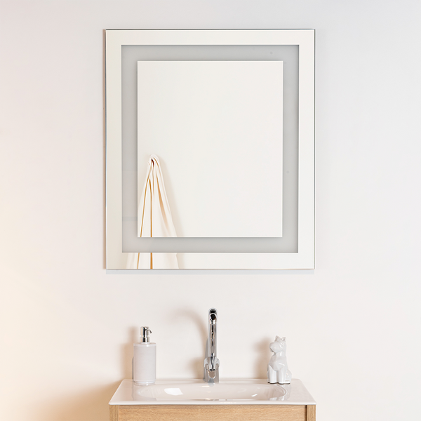 Espejo Rectangular Torino, Girs,  con Diseño en Sandblasting