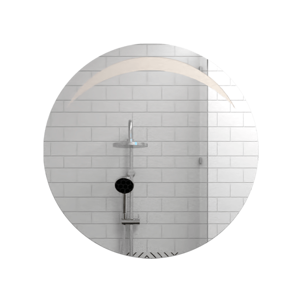 Espejo Bombay, en Forma Redonda con Diseño en Sandblasting en la parte superior - VIRTUAL MUEBLES