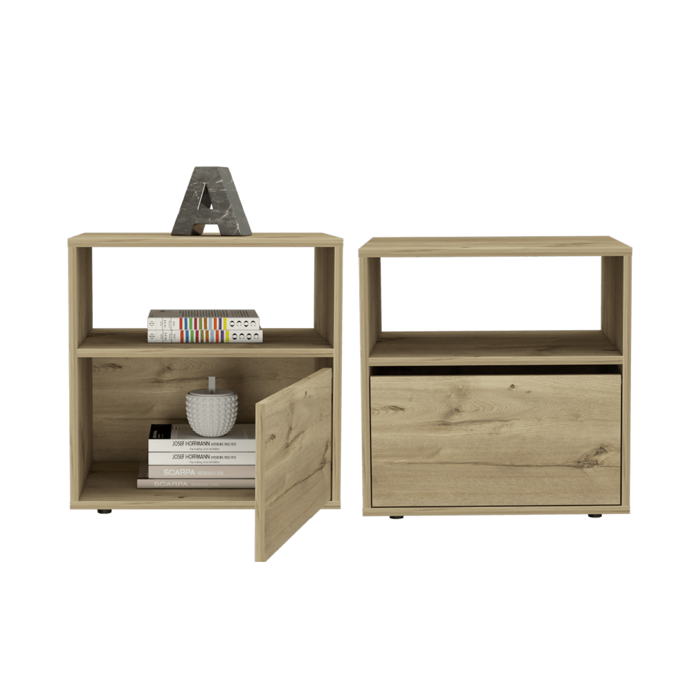 Mesa de Noche Felix color Café Claro para Habitación.