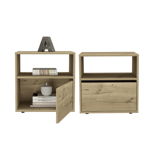 Mesa de Noche Felix color Café Claro para Habitación.