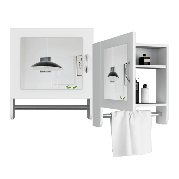 Gabinete de Baño Depp, Blanco, con una puerta y barra X2