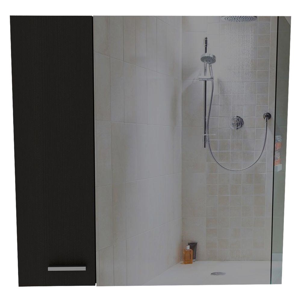 Gabinete de Baño Piero, Wengue, con Espejo Biselado de Buen Tamaño y Varios Entrepaños - VIRTUAL MUEBLES