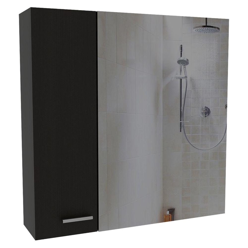 Gabinete de Baño Piero, Wengue, con Espejo Biselado de Buen Tamaño y Varios Entrepaños - VIRTUAL MUEBLES