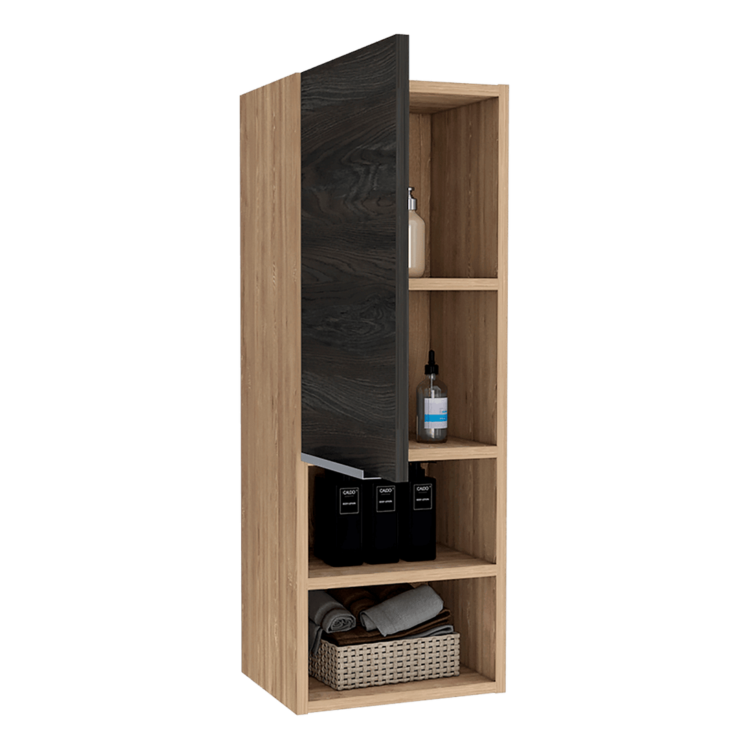 Gabinete de Baño Real, Miel y Grafito, Con Dos Puertas Batientes X2 - VIRTUAL MUEBLES