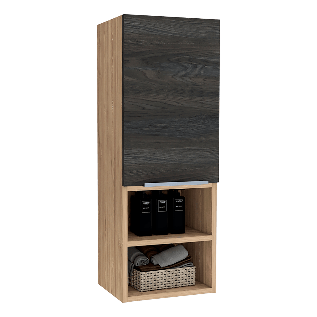 Gabinete de Baño Real, Miel y Grafito, Con Dos Puertas Batientes X2 - VIRTUAL MUEBLES