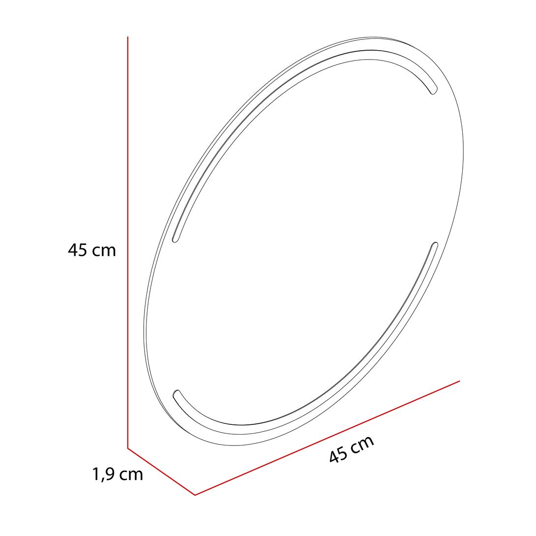 Espejo Dallas, Redondo con diseño en sandblasting en la parte superior e inferior - VIRTUAL MUEBLES