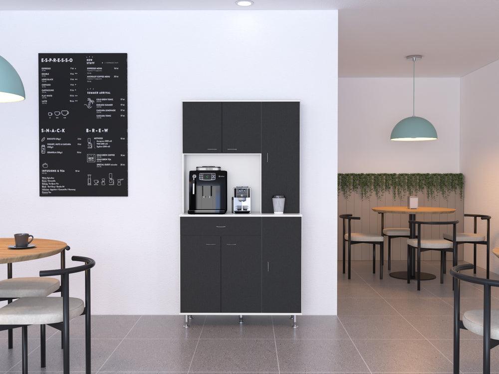 Mueble Multiusos Huzy, Wengue y Blanco, con Amplia Capacidad de Almacenamiento - VIRTUAL MUEBLES