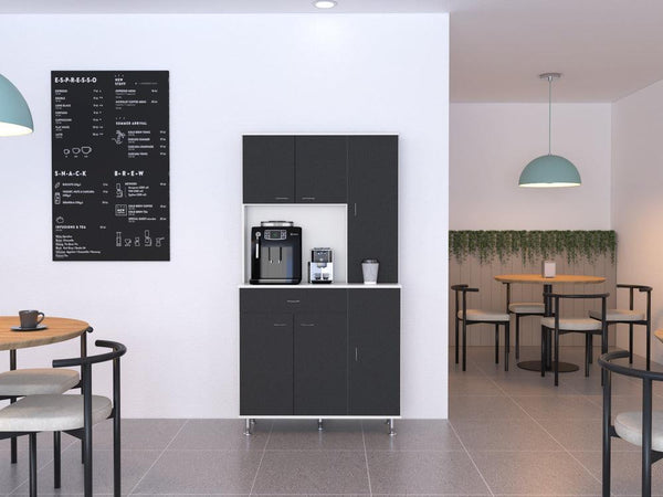 Mueble Multiusos Huzy, Wengue y Blanco, con Amplia Capacidad de Almacenamiento - VIRTUAL MUEBLES