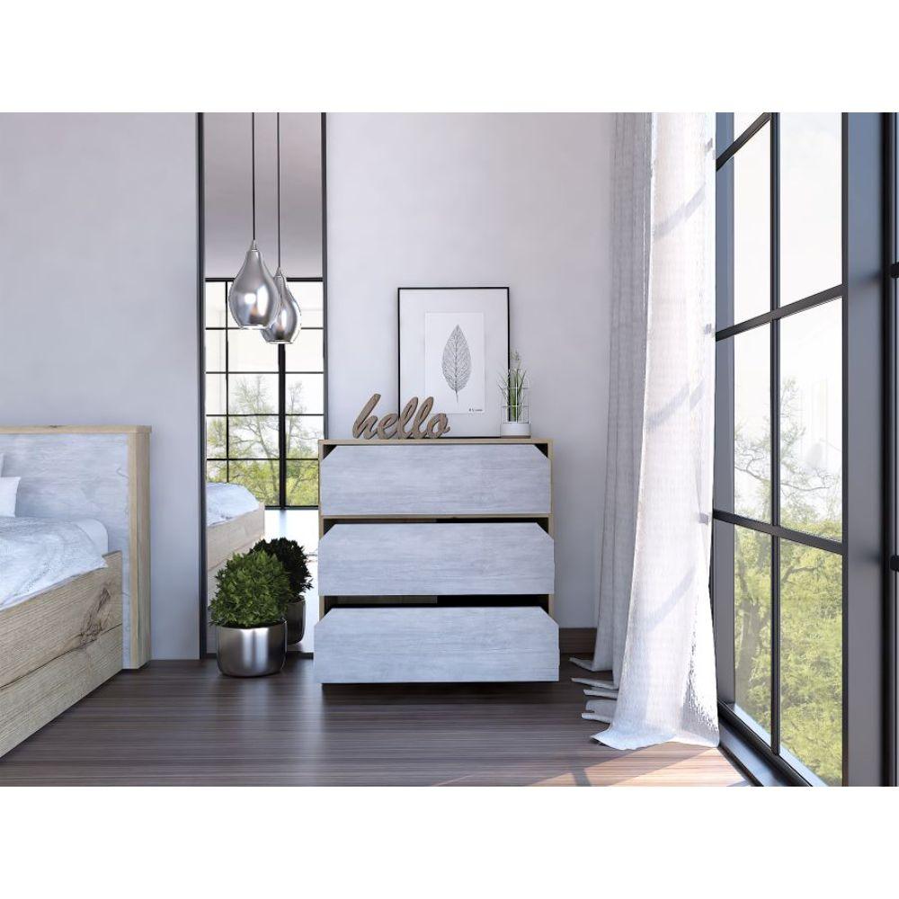 Organizador Leiro color Café claro y Cemento para Habitación.