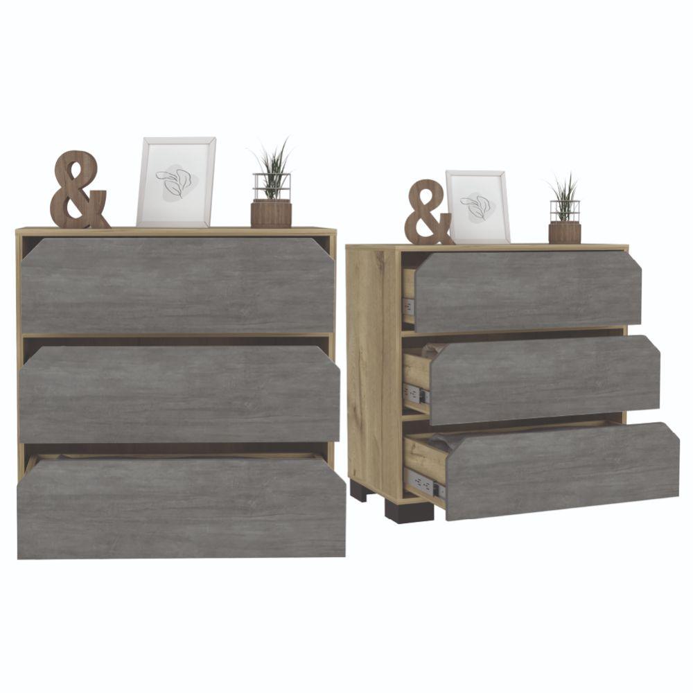 Organizador Leiro color Café claro y Cemento para Habitación.