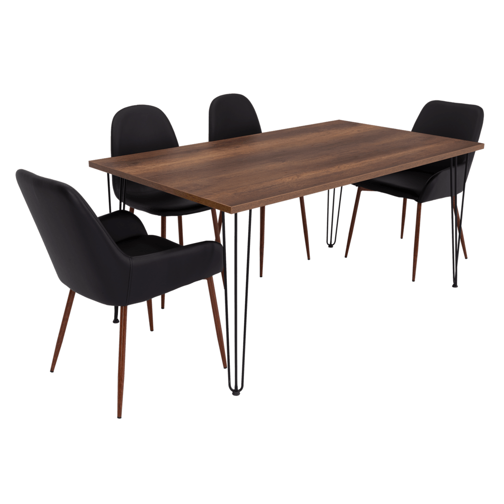 Combo Comedor Vimeno, Cobre, Wengue y Café Claro, Incluye Comedor y 6 Sillas - VIRTUAL MUEBLES