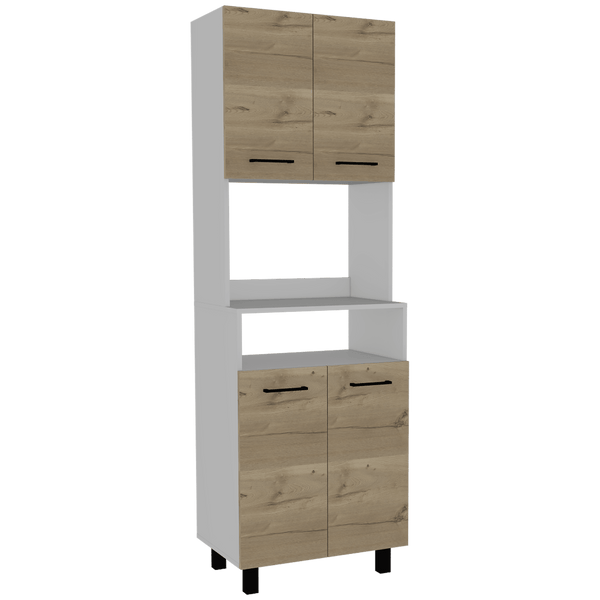 Módulo Microondas Omaha color Café claro y Blanco para Cocina.