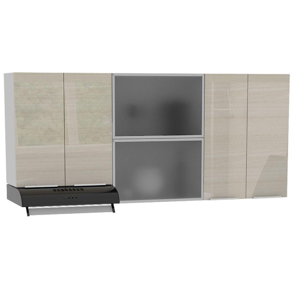 Gabinete Superior Tongo, Blanco y Blanco, con Módulo Campana y Para Mesón A La Izquierda O Derecha - VIRTUAL MUEBLES