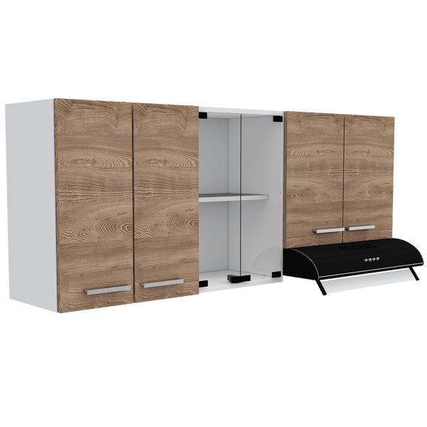 Gabinete Superior Eris, Miel y Blanco, con Amplio Espacio para ubicar Articulos de Cocina - VIRTUAL MUEBLES