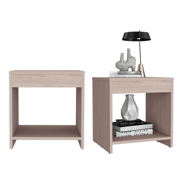 Mesa de Noche Crotam, Nacar, con diseño moderno X2