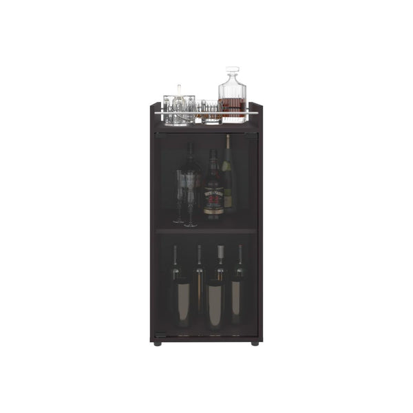 MiniBar Theba, Wengue, con espacio para botellas de vino y copas ZF