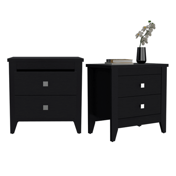 Mesa de Noche Dalot, Wengue, con Cajones y Diseño Moderno ZF X2