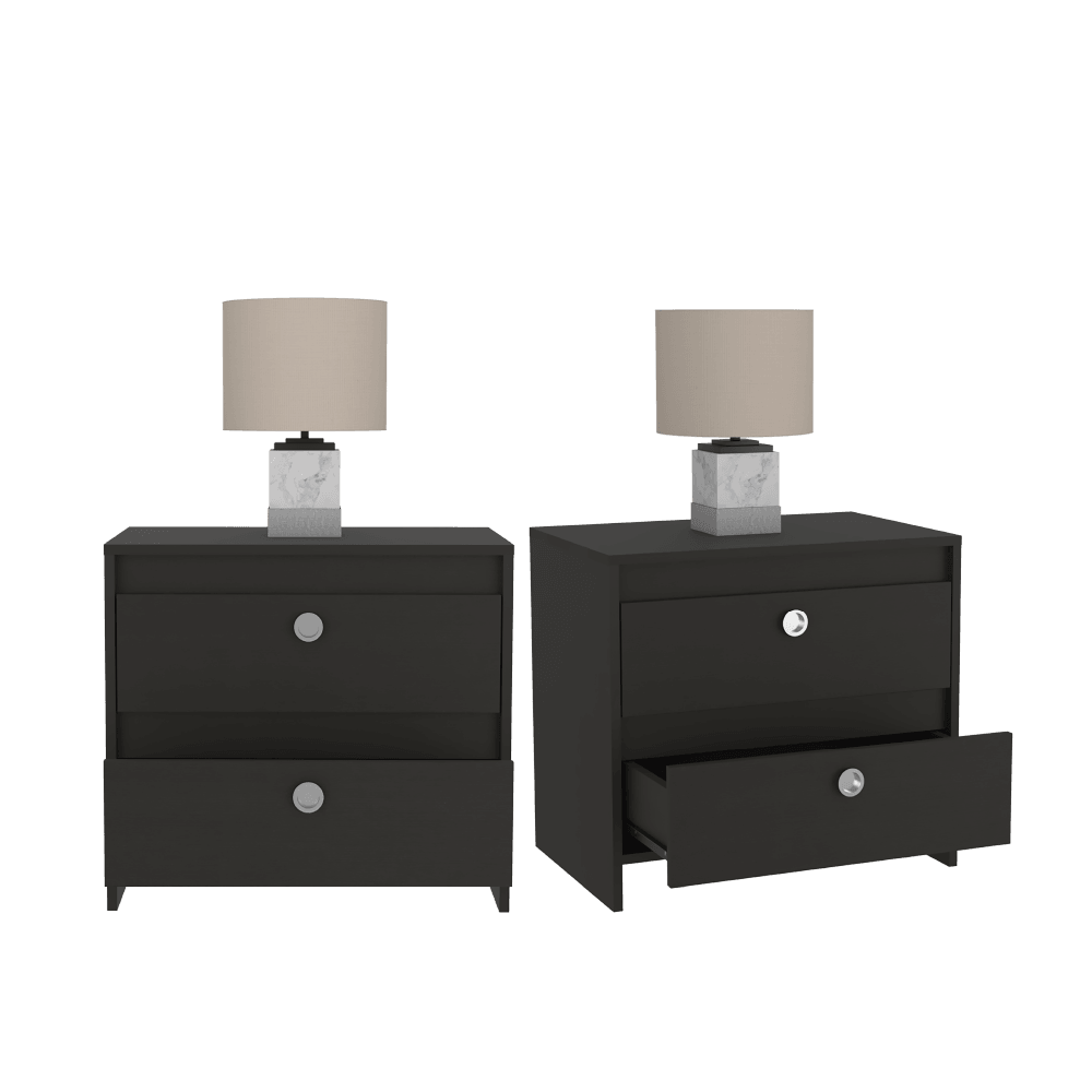 Mesa de Noche Idaly color Wengue para Habitación.