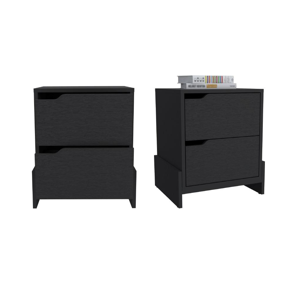 Mesa de Noche Douglas, Wengue, con Dos Cajones Organizadores X2 - VIRTUAL MUEBLES