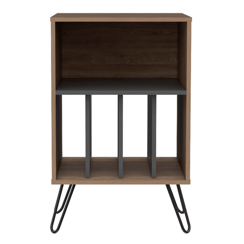 Mueble Auxiliar Lara color Miel y Plata oscuro para Ambientes.