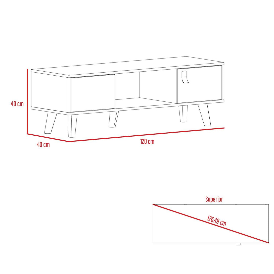 Mesa de Centro Mirabella, Cocoa, con un Cajón y Dos Puertas Batientes - VIRTUAL MUEBLES