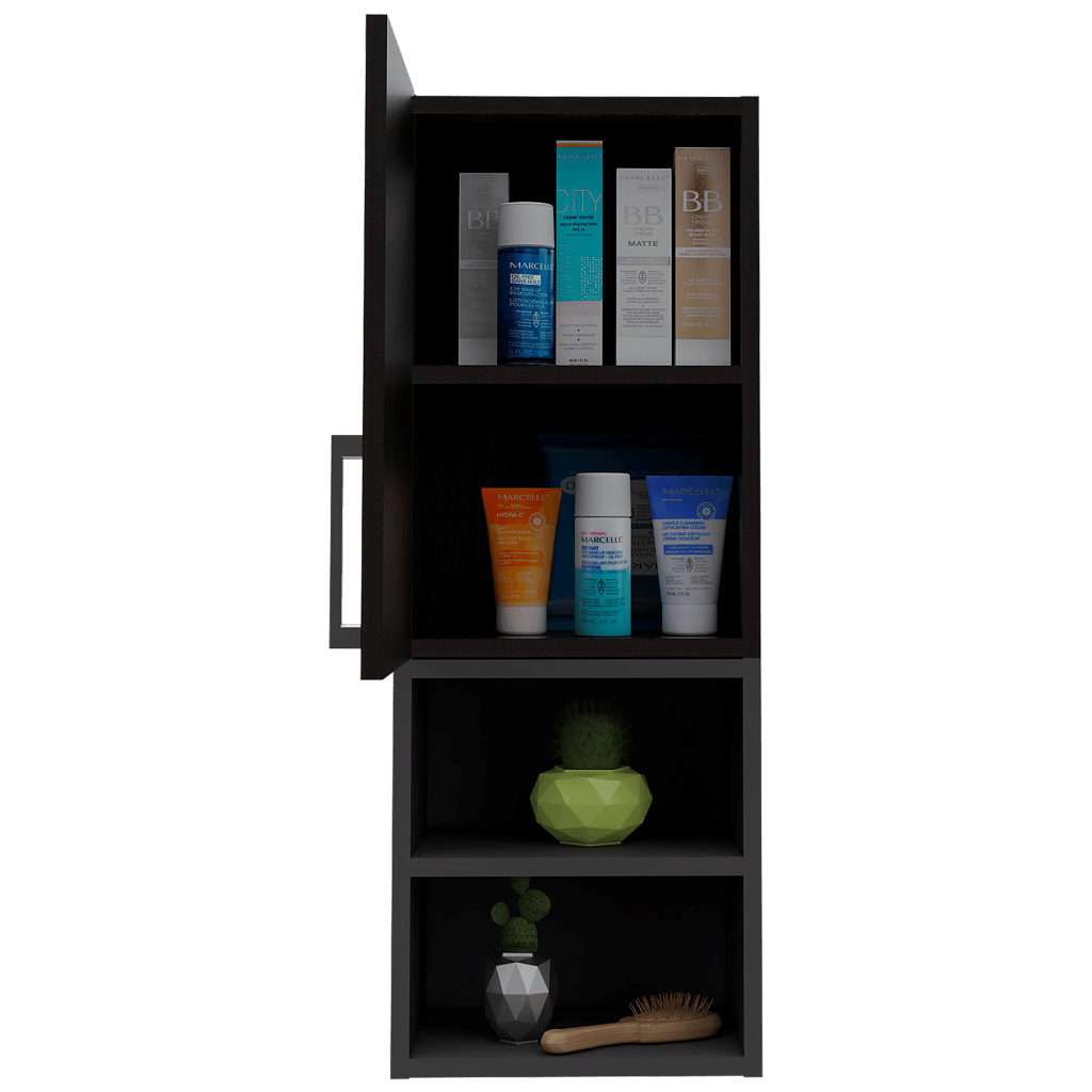 Gabinete De Baño Oporto X2, color Negro Y Plata Oscuro para Baño.