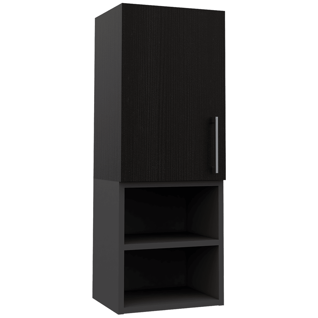 Gabinete De Baño Oporto X2, color Negro Y Plata Oscuro para Baño.