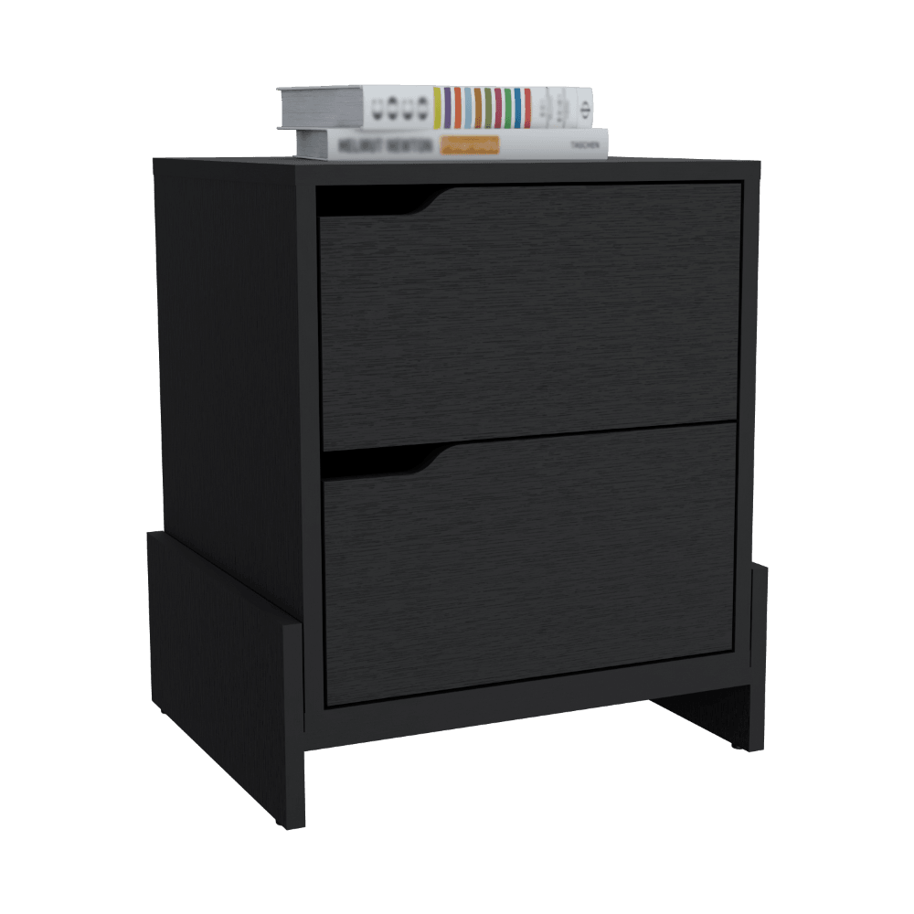 Mesa de Noche Douglas, Wengue, con Dos Cajones Organizadores X2 - VIRTUAL MUEBLES