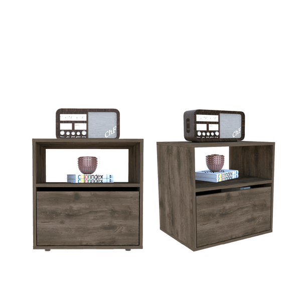 Mesa De Noche Galanto X2, color Bellota para Habitación.