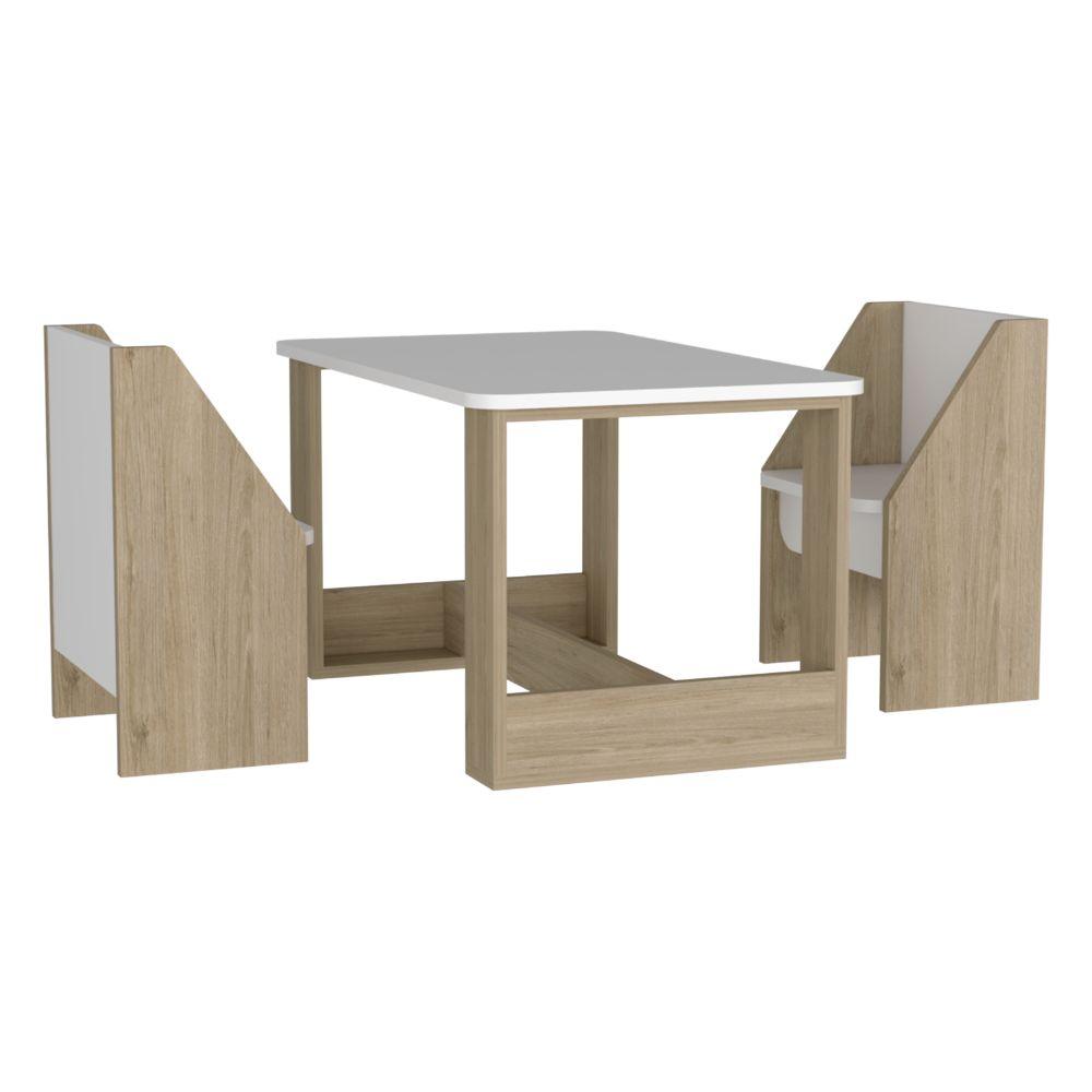 Mesa Infantil Romma color Beige y Blanco para Sala.