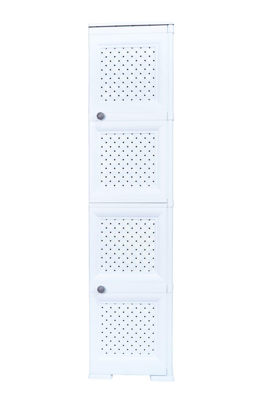Mueble Organizador Elegance Donatello Rattan color Blanco Marqueza para Habitación.