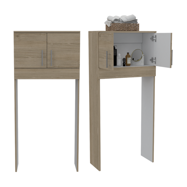 Gabinete de Baño Aqua 6, Beige y Blanco, con Dos Puertas Para Su Almacenamiento X2