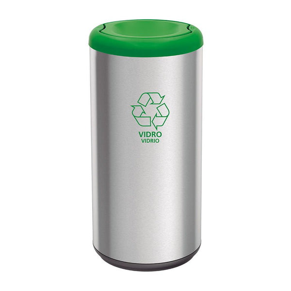 Papelera Piamonte, tapa Verde  basculante