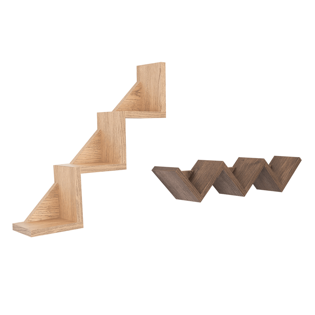 Set de Repisas Dalia, Beige y Chocolate, X 2 Unidades - VIRTUAL MUEBLES