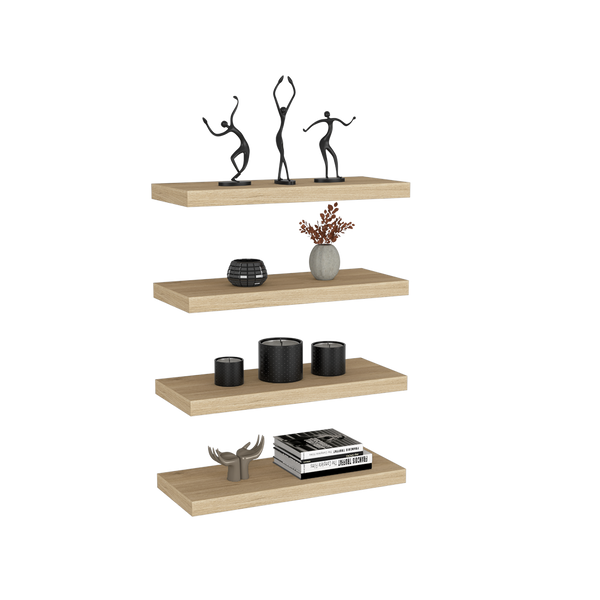 Repisa Flotante Maca, Beige, con espacio para ubicar objetos X4