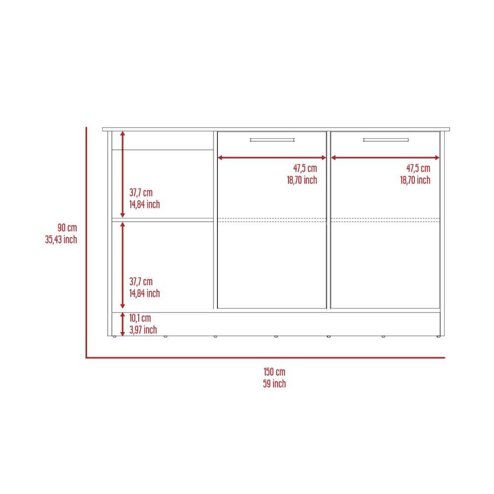Barra de Cocina Samara color Blanco y Café Claro para Cocina.