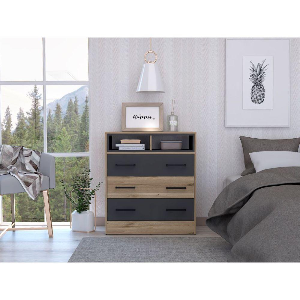 Organizador Sanín color Café claro y Plata oscuro para Habitación.