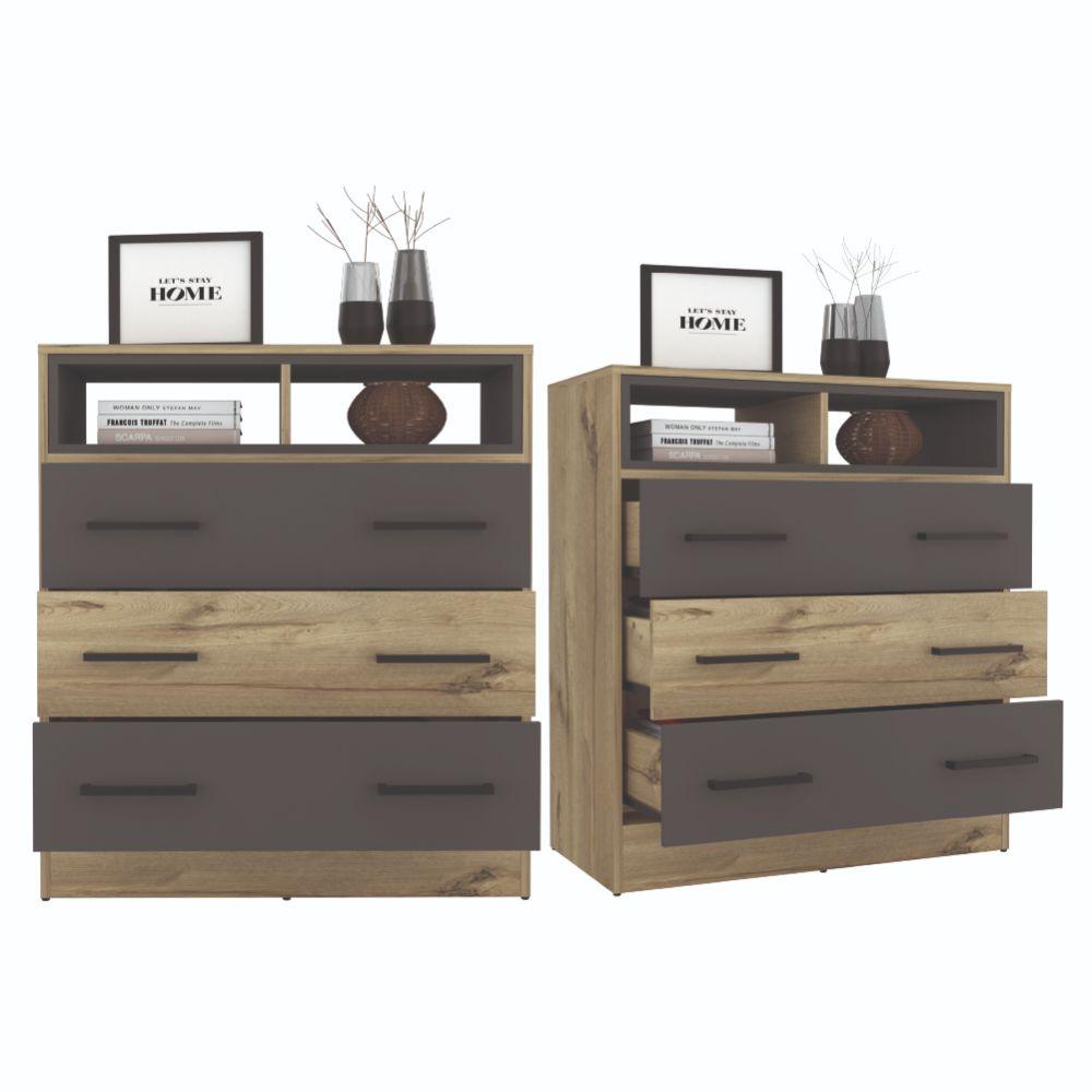 Organizador Sanín color Café claro y Plata oscuro para Habitación.