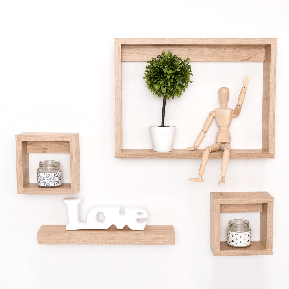 Set de Repisas Amelia, Beige, X8 Unidades - VIRTUAL MUEBLES