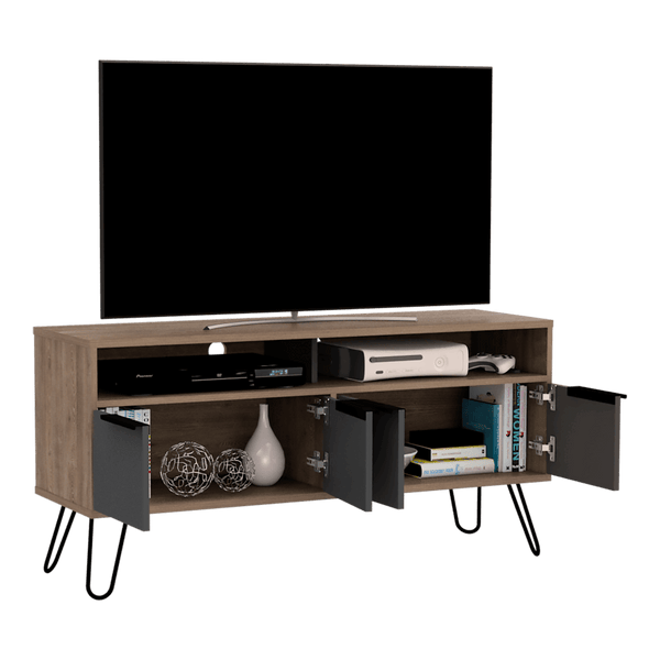 Mesa para TV Vany color Beige y Plata Oscuro para Sala.