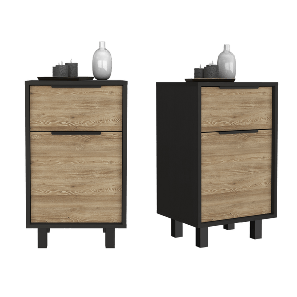 Mesa De Noche Kaia X2, color Wengue para Habitación.