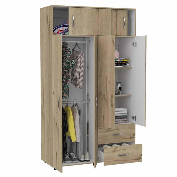 Closet Macarena color Café claro y Blanco para Habitación.