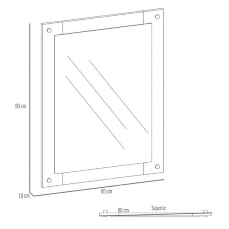 Espejo De Baño Lisboa color Beige para Baño.