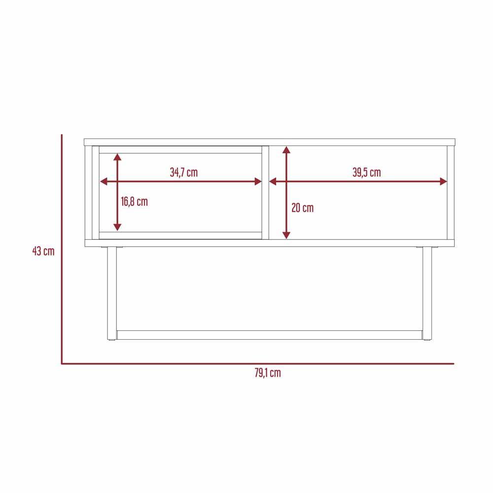 Mesa de Centro Amaranta color Castaño y Blanco para Sala.